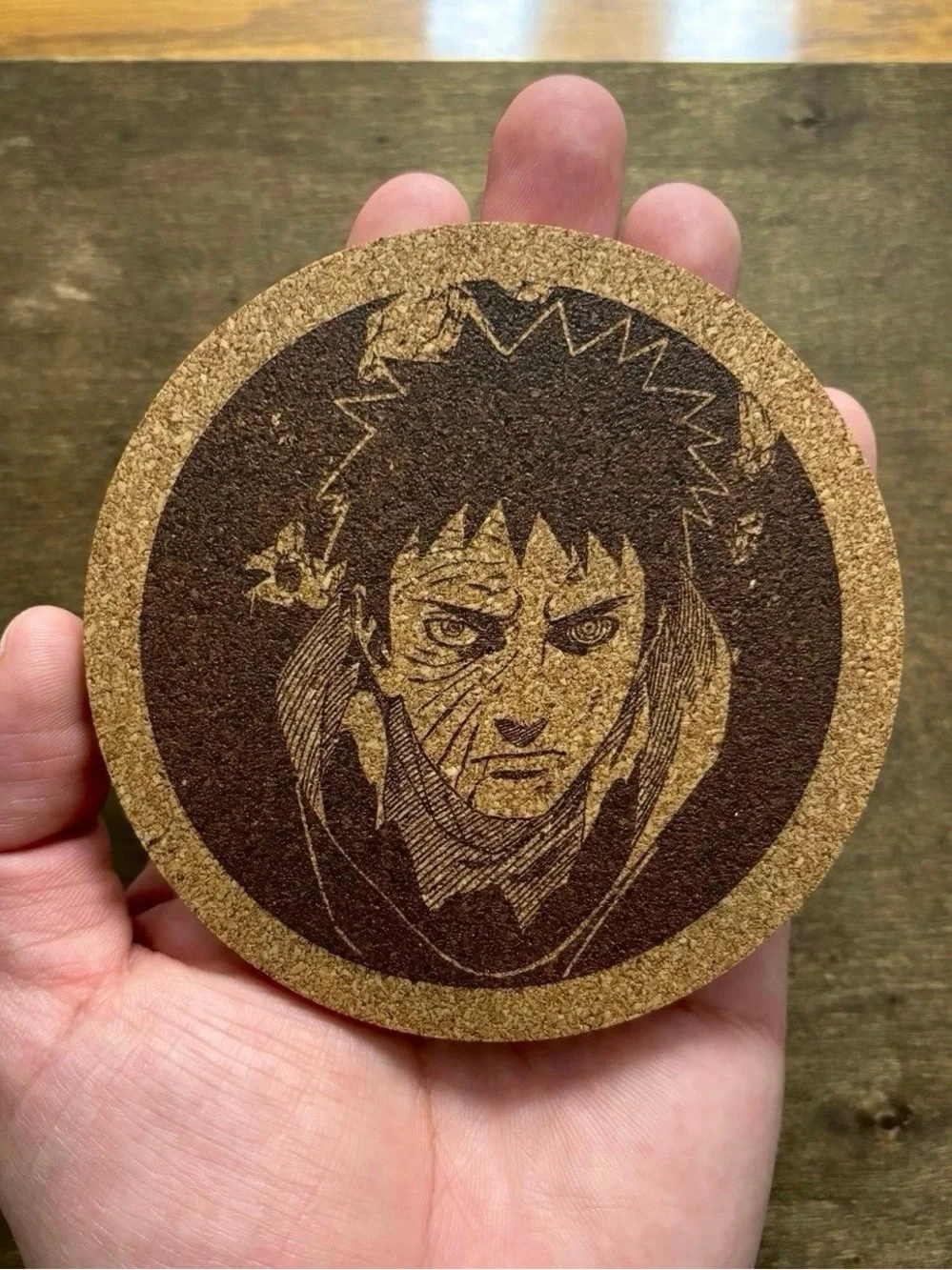 Naruto Obito Uchiha Laser Engraved Cork Coaster